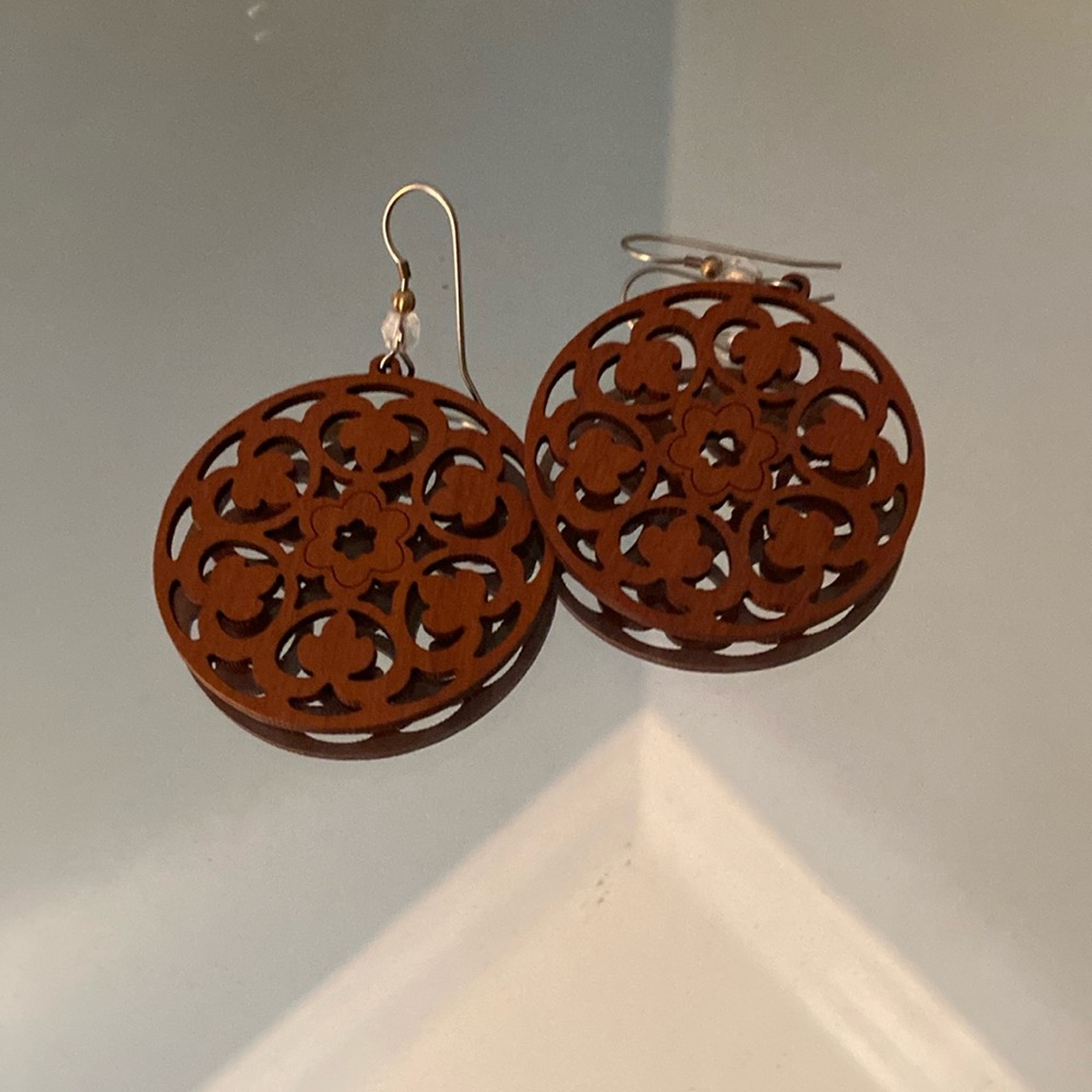 Wooden hoop earrings